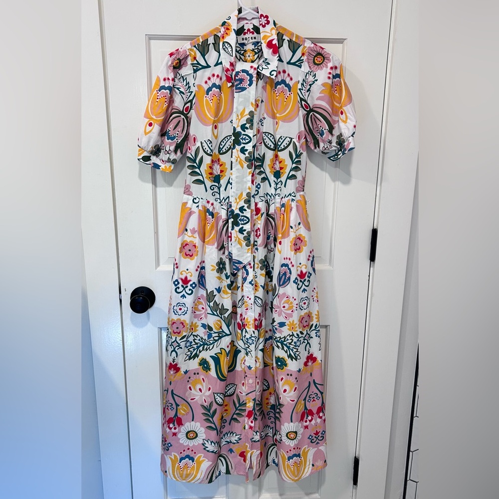 Mini Boden Floral Button-Front Dress Size 2 Petite